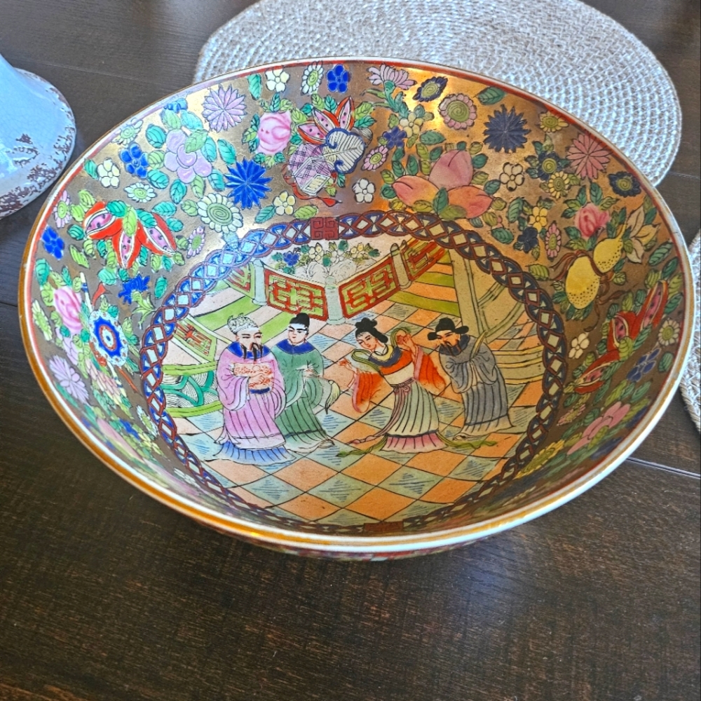 Nián qián zhì lóng Vintage Antique Chinese Porcelain Dish Bowl Older Piece